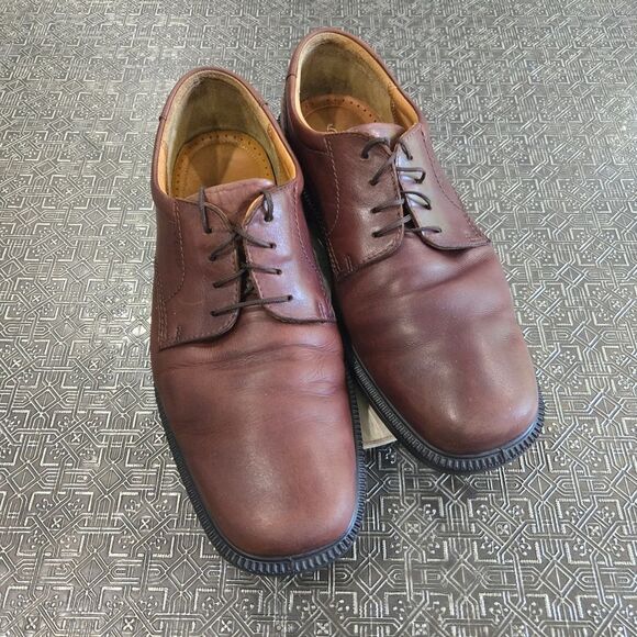 ? Ecco Mens Brown Leather Shoes Leather Oxford Size 11 main image 5